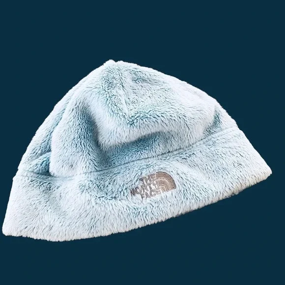The North Face TNF‎ Girls One Size Blue Fleece Osito Winter Hat Cozy Snow Warm