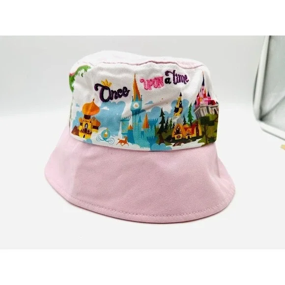 Disney Parks Princess Bucket Hat‎ Pink Once Upon a Time Youth 55cm NEW Authentic