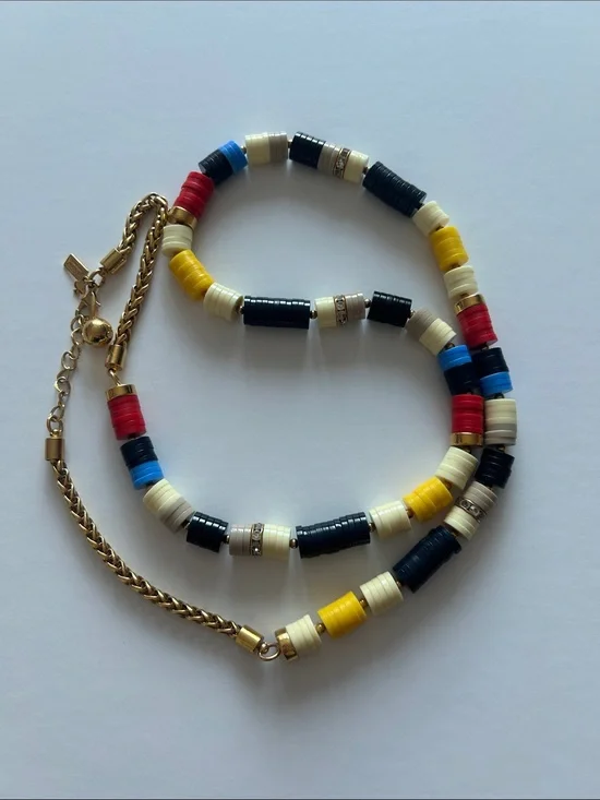 kate spade Multicolor Disc Bead Necklace with Gold Accents