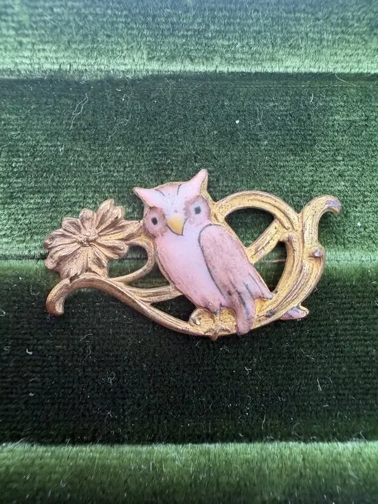 1890-1910 art nouveau owl brooch/ pin