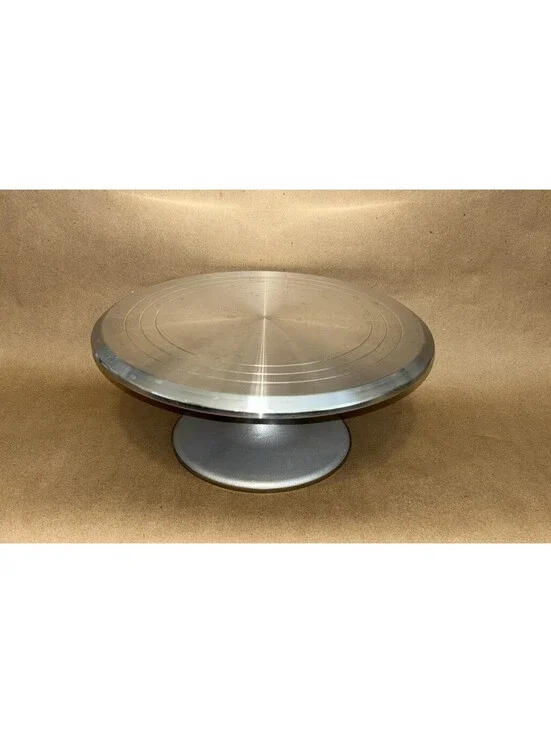 Cake Turntable Stand Rotating 12'' Aluminum Heavy-Duty Revolving Cake Decorating