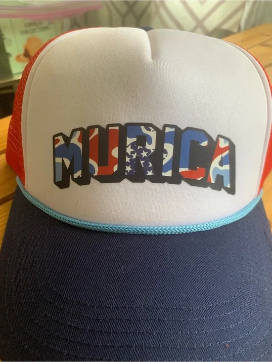NWT Red, White & Blue 'MURICA' Trucker Hat