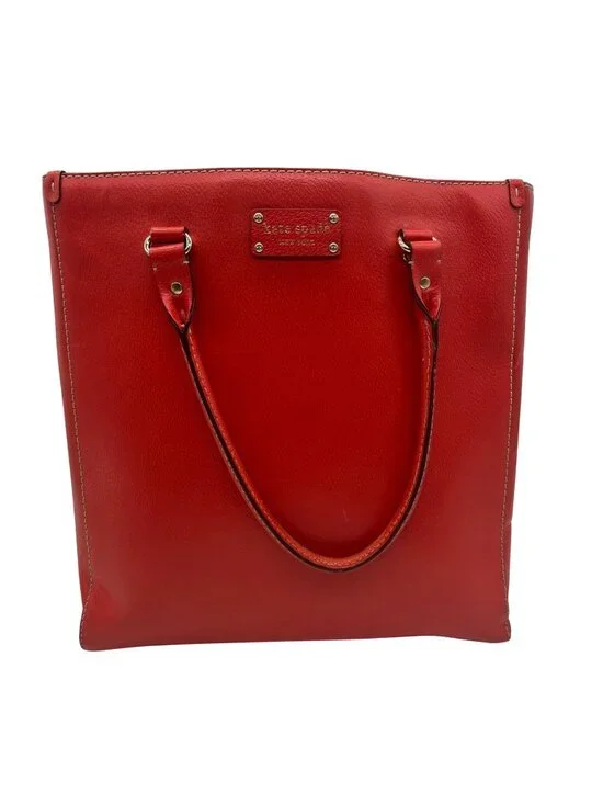 Kate Spade Red Pebbled Grain Leather Tote Bag