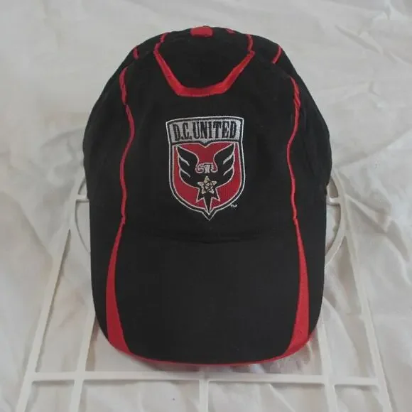 Adidas Youth DC United Adjustable Cap/Hat Size 8-20 Red/Black Logo MLS