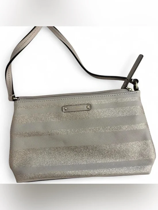 kate spade Metallic Stripe Taupe Crossbody Bag