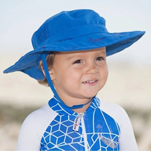 Sun Progection Zone Kids Blue Sun Hat 50+ UPF with straps