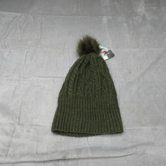 DSG Cable Pom Beanie Girls One Size Fits All Green Winter Outdoor Knit‎ $14 NEW
