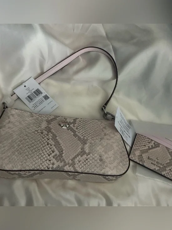kate spade Blush Pink Snake-Embossed Shoulder Bag