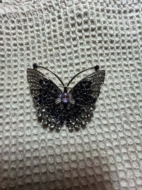 Alilang Empress Monarch Purple Ombre Butterfly Rhinestone Brooch