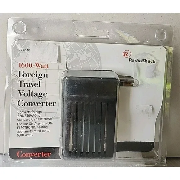 Radio Shack 273-140 Foreign‎ Travel Voltage Converter Up To 1600W Open Box