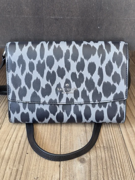 kate spade Gray and Black Leopard-Print Crossbody Bag