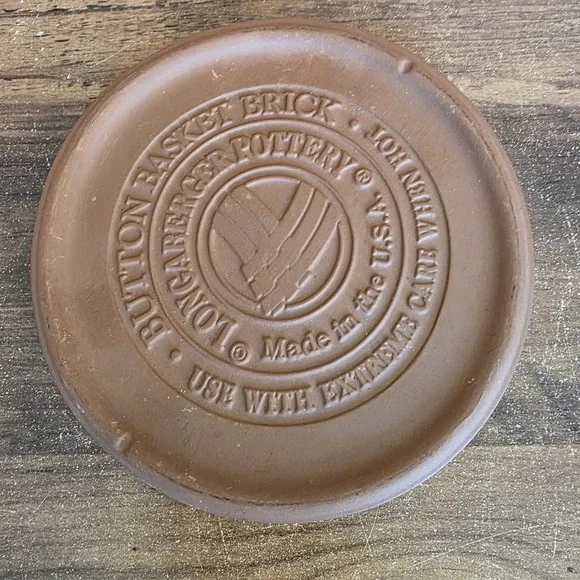 Longaberger Pottery‎ Button Basket Brick Warmer Warming Stone Bread 6
