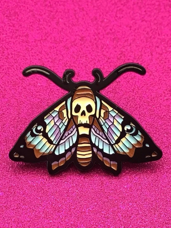 Death Moth Enamel Pin