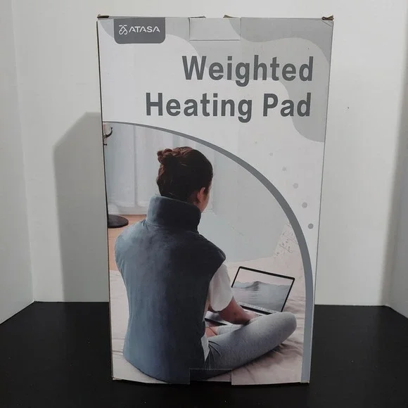 ATASA Weighted Back Heating Pad Gray Electric Reusable A9036 Adult USED