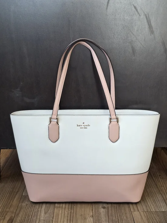 kate spade New York Two-Tone Pink and White Tote Bag