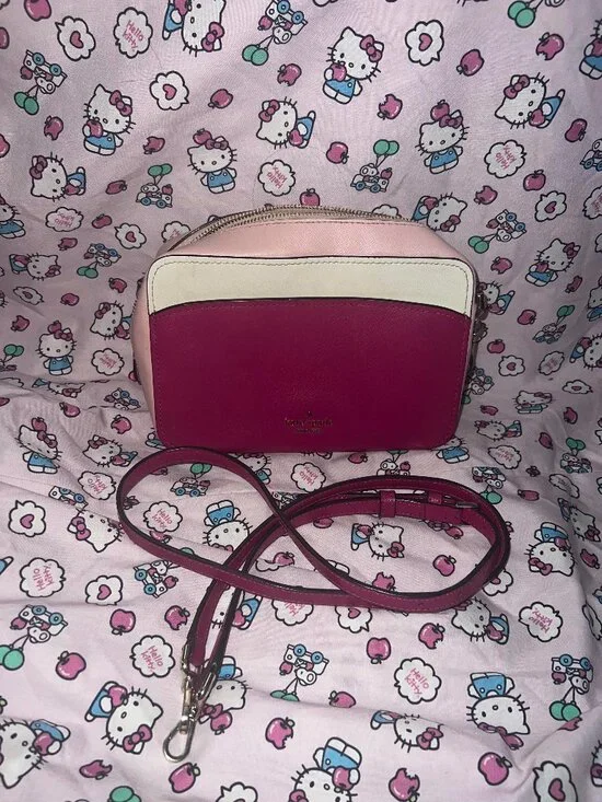 Kate Spade Colorblock Saffiano Leather Crossbody Bag - Pink, Berry & White