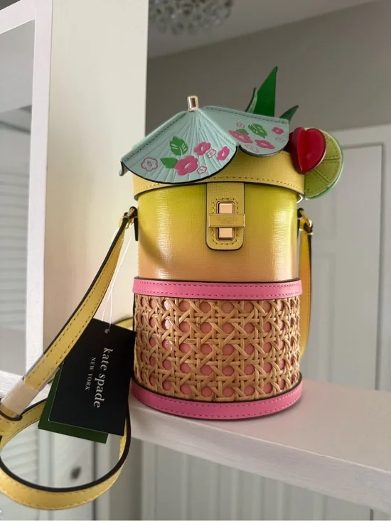 kate spade new york playa ombre leather 3d drink crossbody