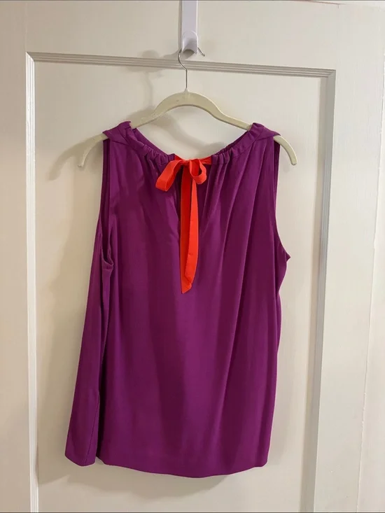 Kate Spade Sleeveless Purple with Back Orange Tie Detail