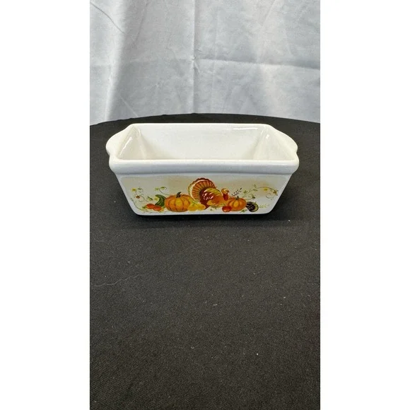 Mini-loaf Pan Stoneware Ceramic THANKSGIVING‎