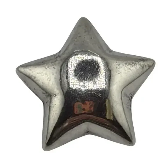 Vintage Mexican Sterling Silver Puffy Star Brooch