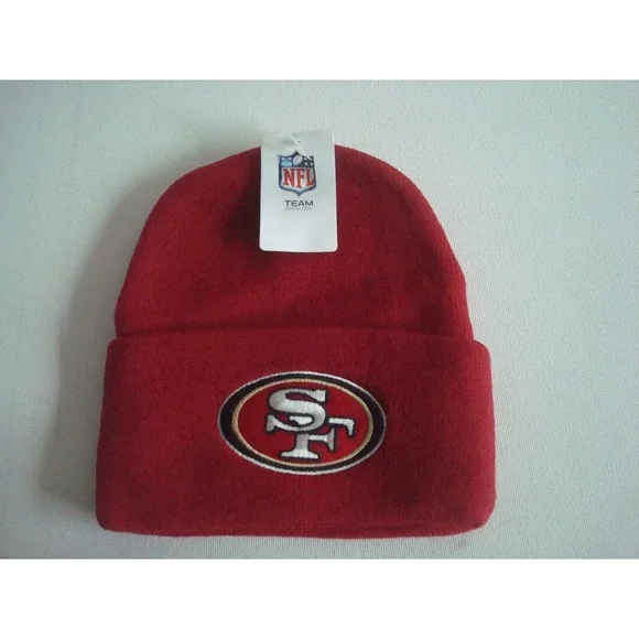 SAN FRANCISCO 49ERS BEANIE‎ KNIT TOBOGGAN CUFFED    HAT CAP 00S Y2K VINTAGE M6