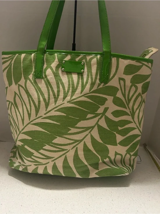 Kate spade Leafy Green and Cream Tote Bag