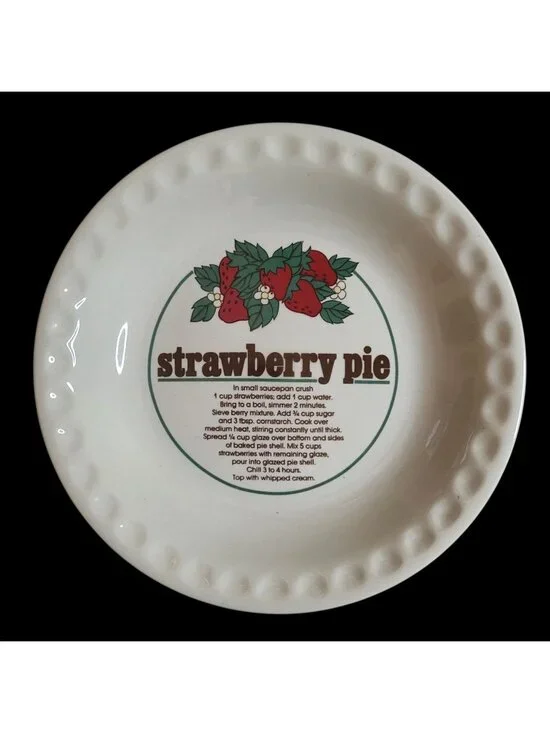Vtg Mount Clemens Pottery Strawberry Pie Recipe 10