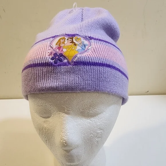 DISNEY  Girls Lavander Princesses Beanie Hat