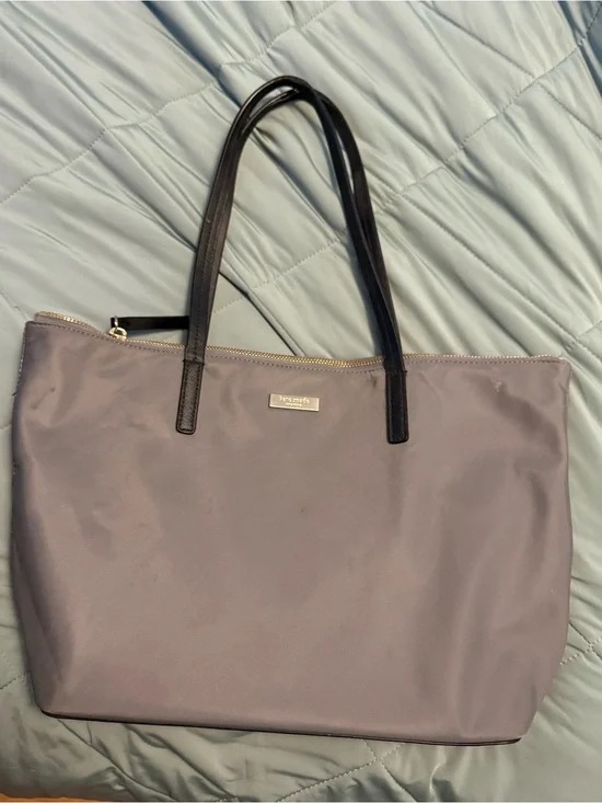 kate spade Lavender Gray Nylon Tote with Black Handles