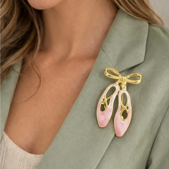 Pink Ballet Slipper Brooch