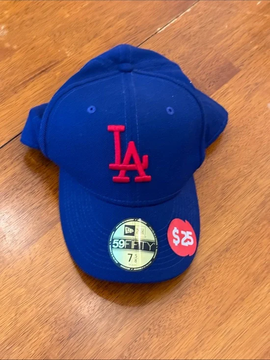 New Era Royal Blue Cap with Red LA Emblem. 7 5/8
