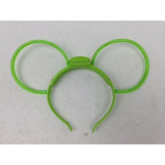 Disney Mickey Ears Green Light Up Multi-Strobe Function Headband *Tested/Working