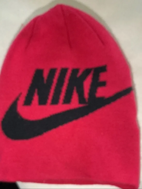 Nike Red Beanie with Black NIKE Wordmark and Swoosh