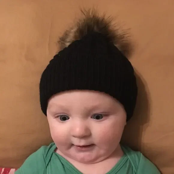 Fuzzy Top Baby Hat‎