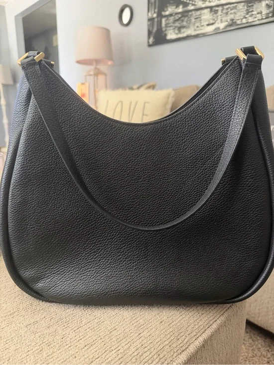 kate spade Black Pebbled Leather Shoulder Hobo