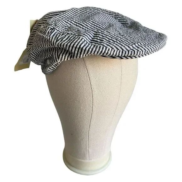 NWT Toddler Boys Cherokee Smoky Blue Striped Paige Boy Newspaper Boy Hat - 2T-5T