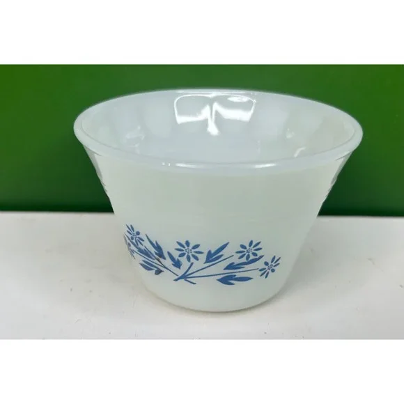 Vintage Pyrex Blue Onion Milk Glass Custard Cup Ramekin White 6oz 462 Bowl USA