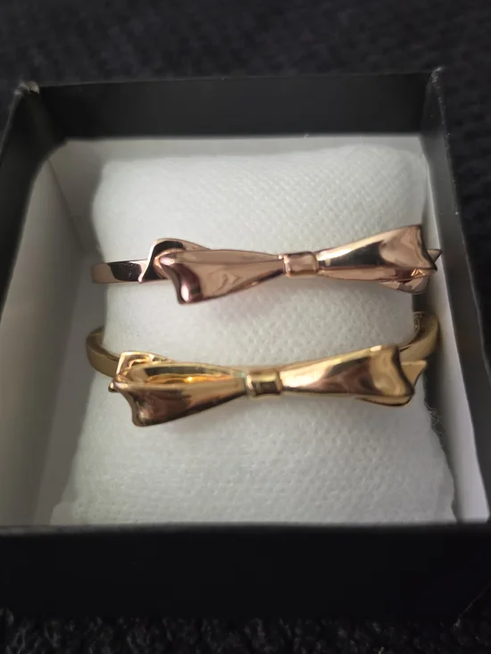 kate spade Rose Gold and Gold Bow Bangle 2 Pc Set