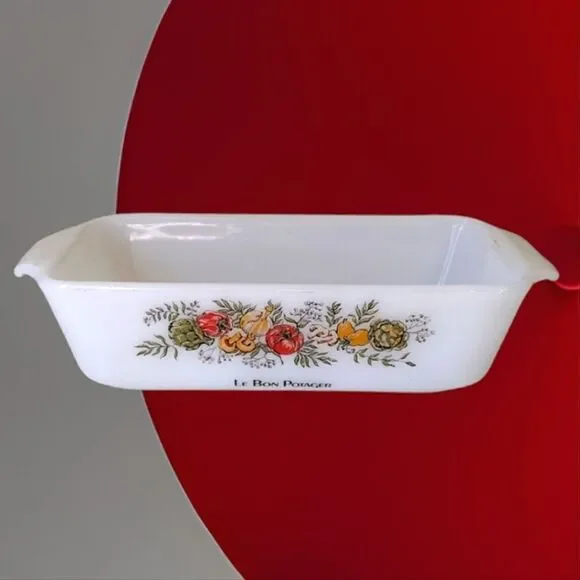Anchor Hocking Vntg Fire King Le Bon Potager‎ Baking Loaf Pan
