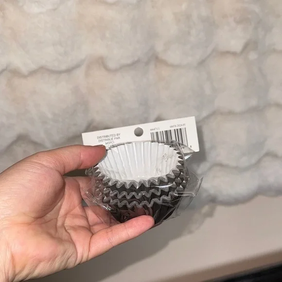 Set of Black , White  interior Cupcake Liners brand new never used