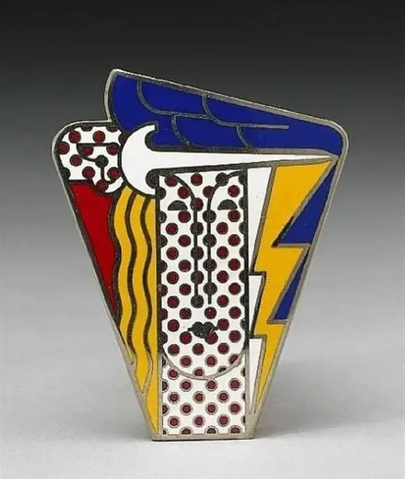 Roy Lichtenstein Modern Head Enamel Brooch Pendant 1968 Signed Ltd Ed 250 Rare