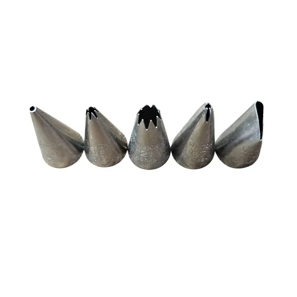 Wilton Vintage Icing Piping‎ Tips Set of 5 Korea Stainless Steel 3 16 21 67 104