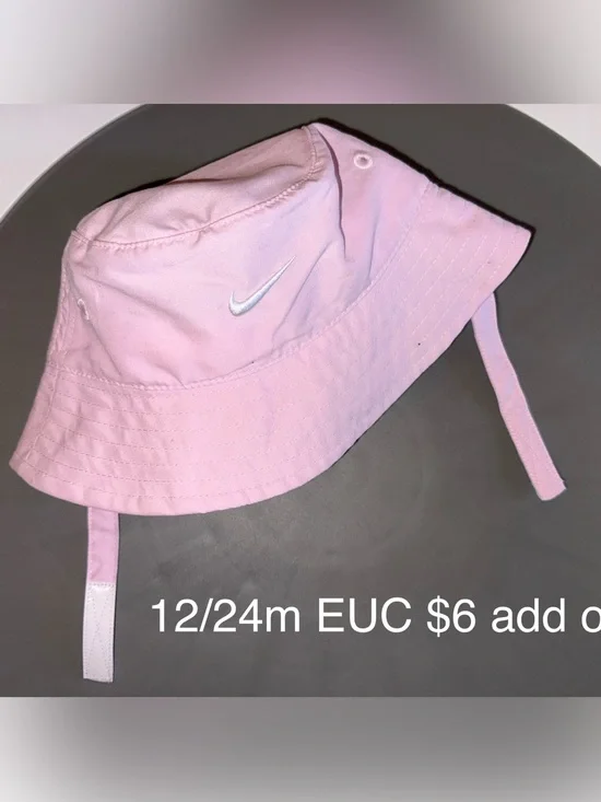 Nike Pink Kids Bucket Hat with Chin Strap