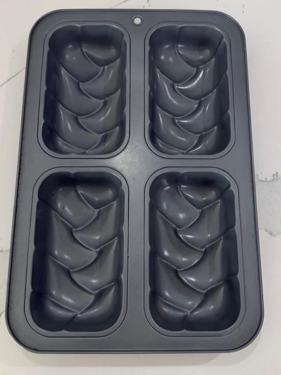 Nonstick 4-Cavity Mini Loaf Pan - Dark Gray