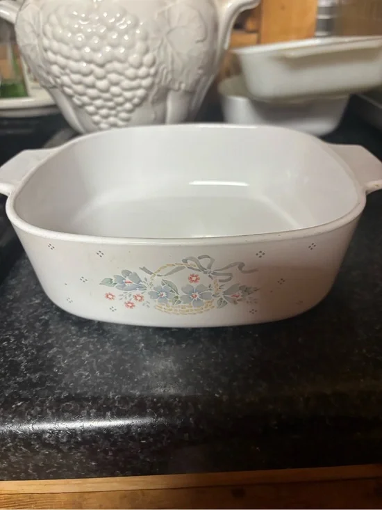 Vintage Corning A-1-B Country Cornflower Blue Ribbon 1 L Casserole Dish w/o Lid