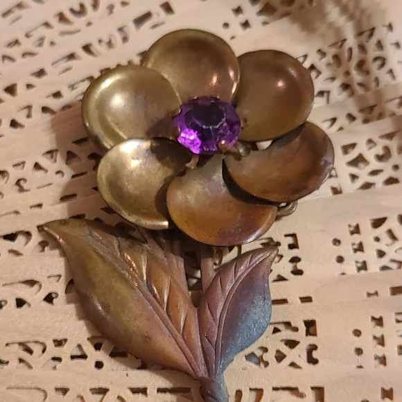 Vintage Brooch Purple