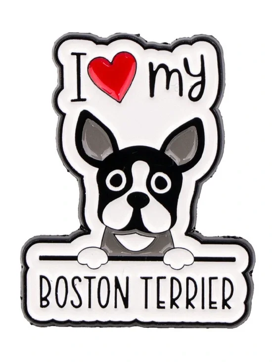 I Love My Boston Terrier Enamel Pin – Cute Boston Terrier Dog Lover Lapel Pin