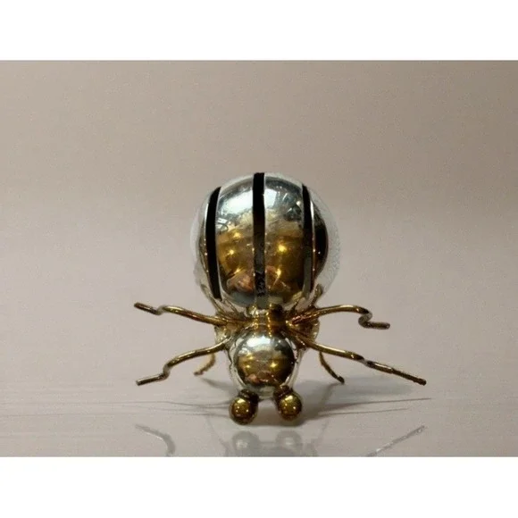 Large Modernist Sterling Silver Bug Ant Spider Insect Brooch Pin Mexico Tribal