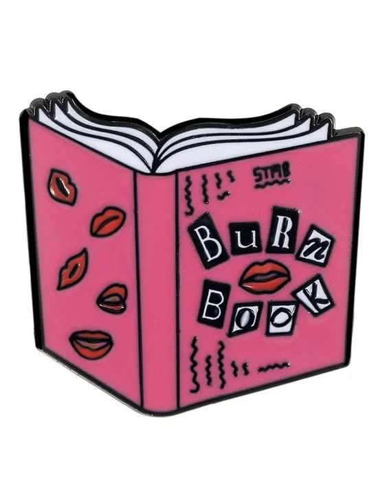 Pink Gossip Journal Enamel Pin – Funny Retro Notebook Lapel Pin
