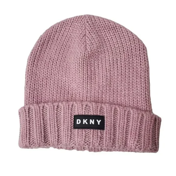 DKNY | Girl's Shimmer Pink Knit Foldover Hat